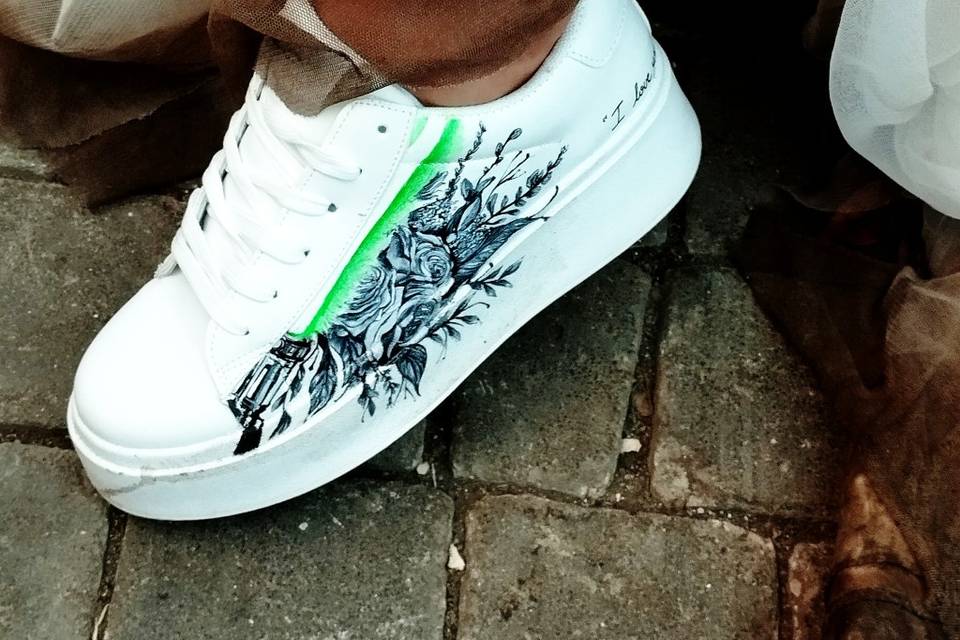 Scarpa indossata dalla sposa