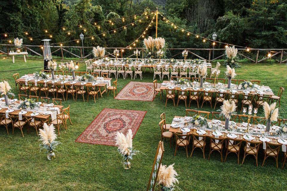 Boho style reception