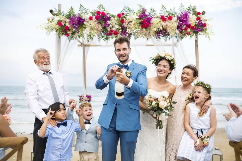 Beach boho style wedding