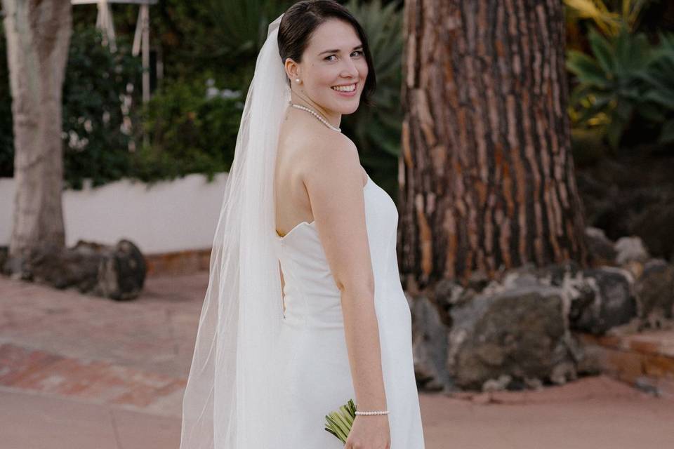 Sposa e bouquet