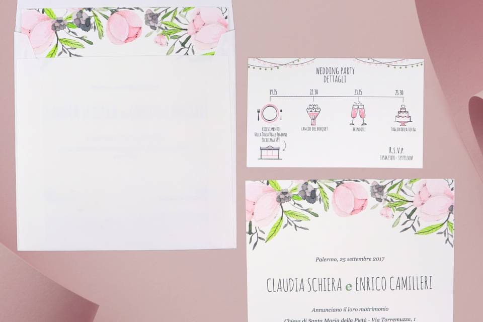 Coordinato wedding rosa