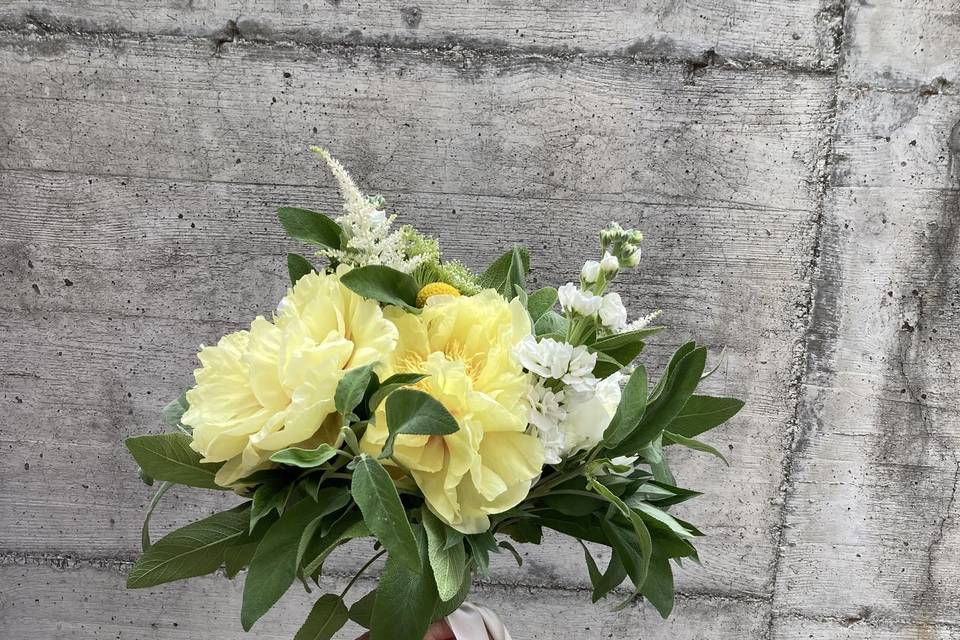 Bouquet peonie gialle