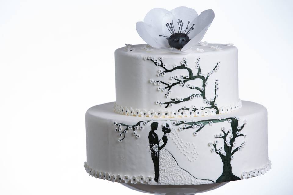 Black and white cake