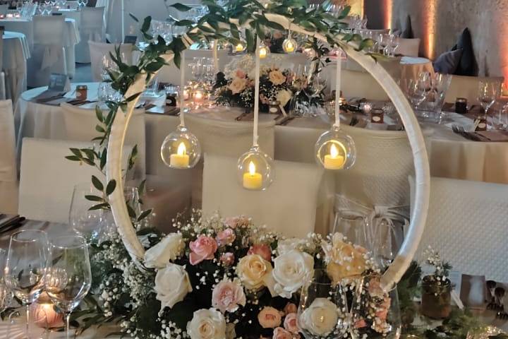 Decorazione tavoli con cerchi
