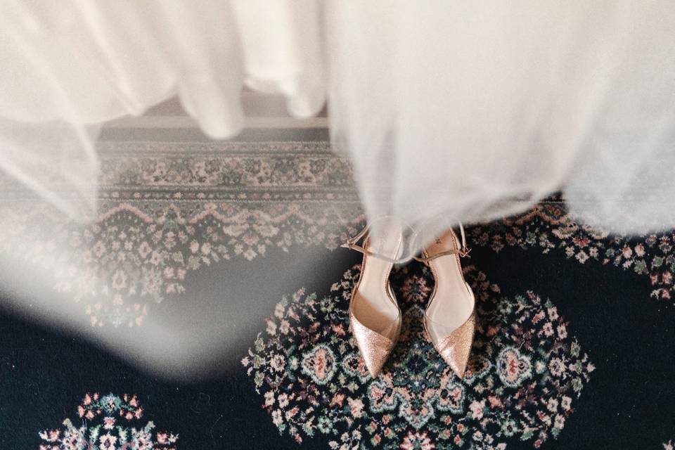 scarpa glitter oro rosato