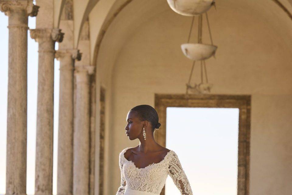 Abito da sposa in chiffon