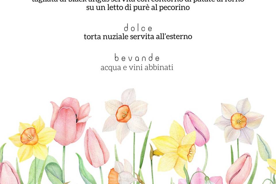 Grafica per menù ricevimento