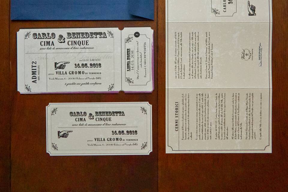 Partecipazioni ticket vintage