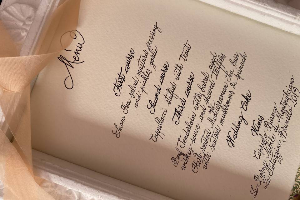 Menù scritto a mano