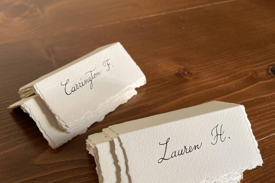 Segnaposto scritti a mano