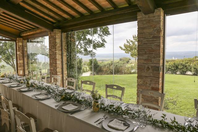 Veranda con vetri apribili