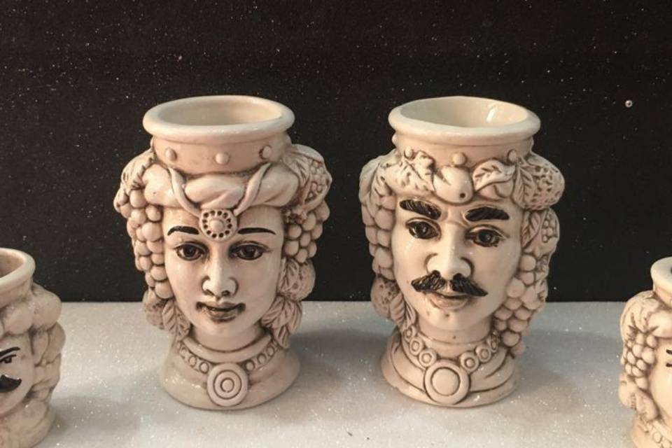 Teste di Moro in ceramica di Caltagirone