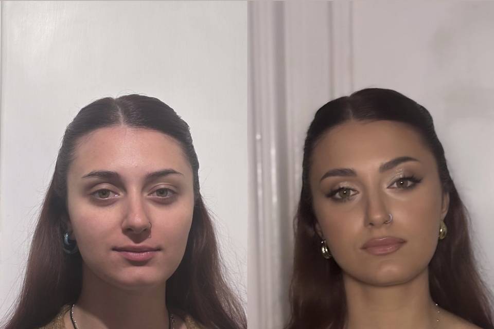 Prima e dopo trucco