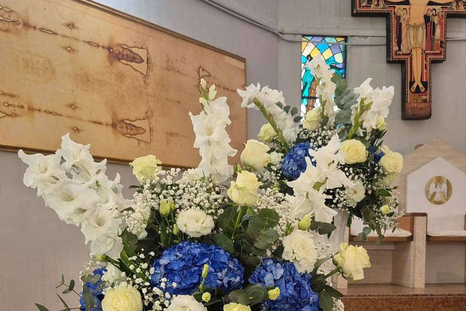 Matrimonio con toni del blu