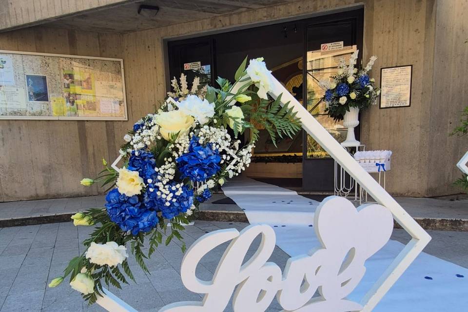 Matrimonio con toni del blu