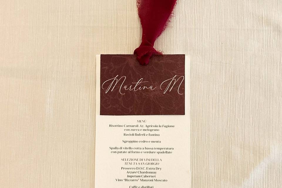 Menù tema burgundy