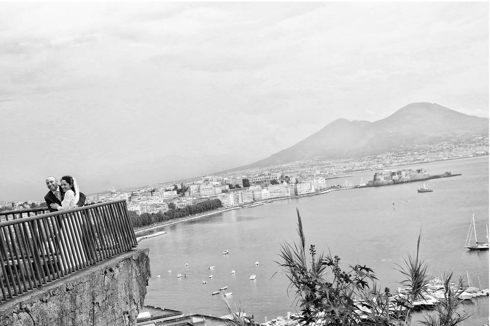 Con il panorama di Napoli