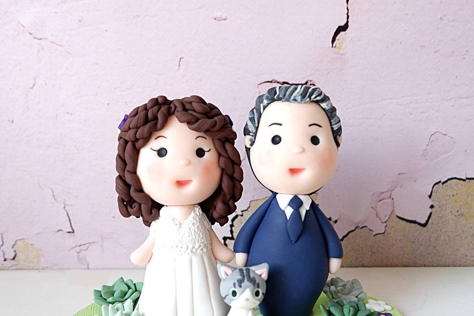 Cake Topper Sposi Cactus