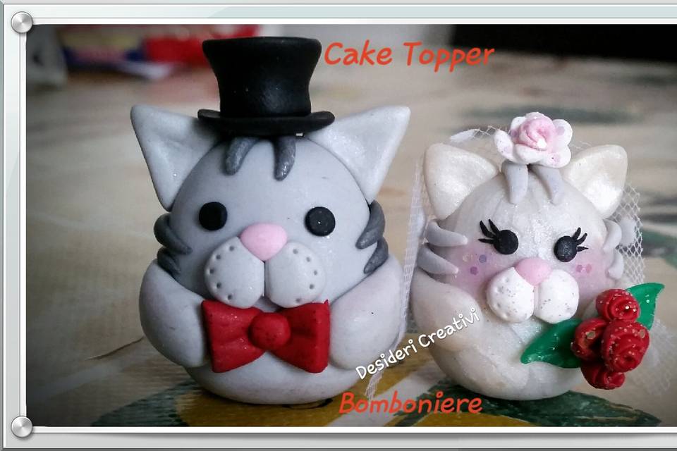 Cake Topper Bomboniere Gattini