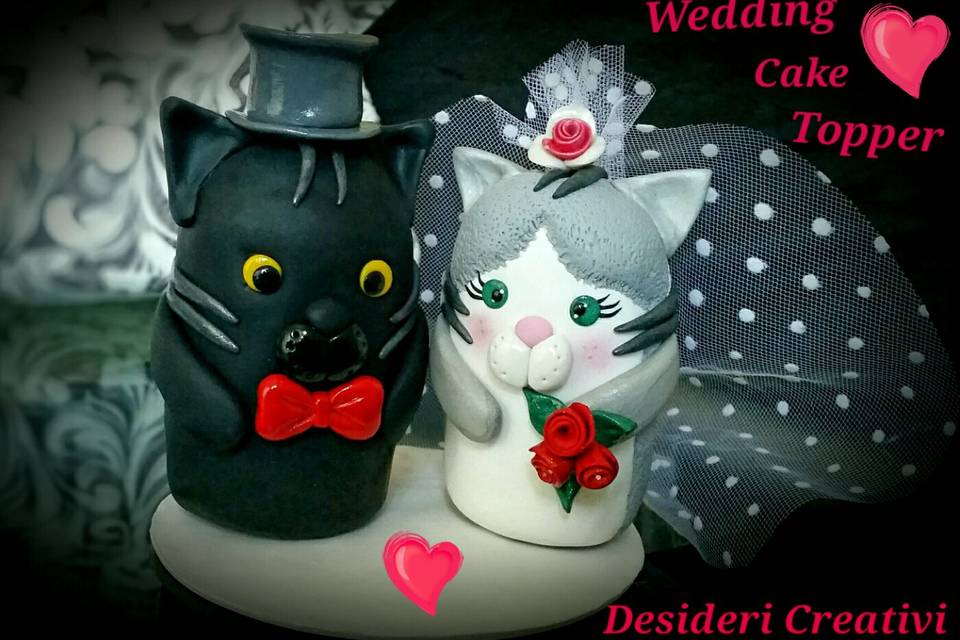 Cake Topper Gatti Sposi