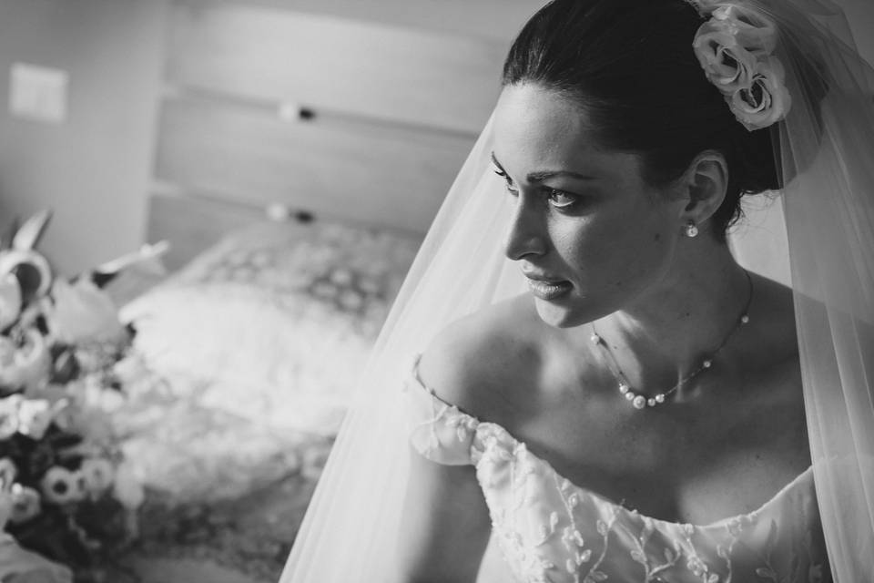 Foto sposa preparazione