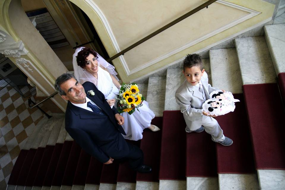 Sposa con papa' e paggetto