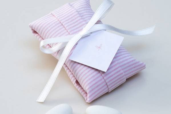 Sacchettino a righe rosa
