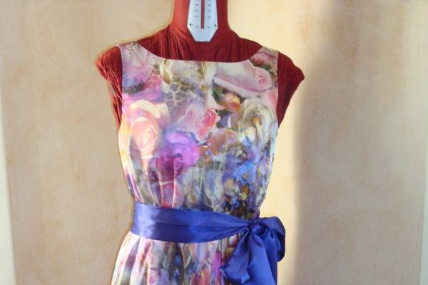 Vestito fantasia fiori seta