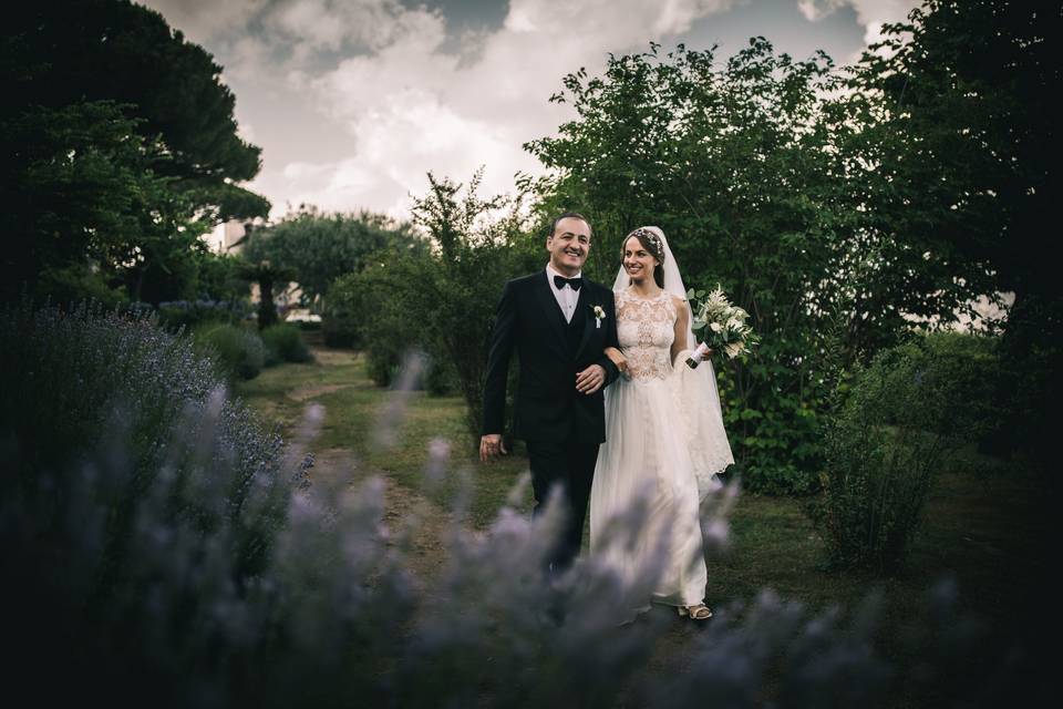 Walking to the ceremony