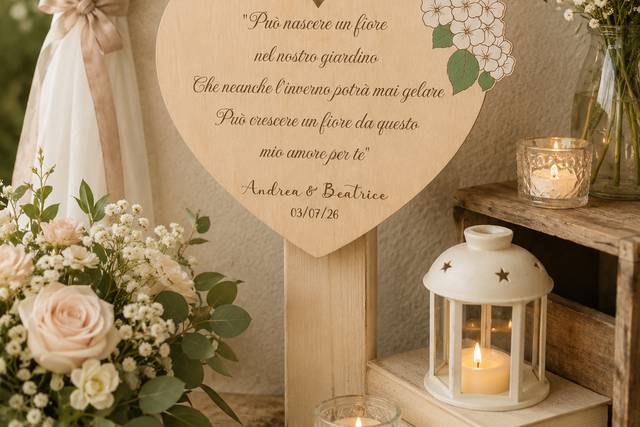 Targa in legno matrimonio