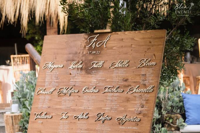 Tableau mariage in legno