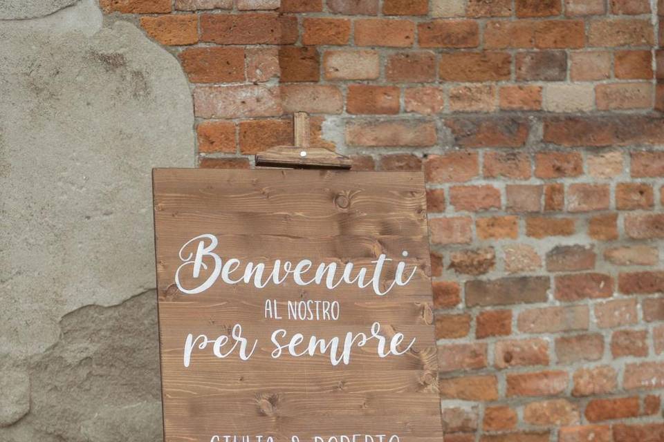 Targa di benvenuto in legno