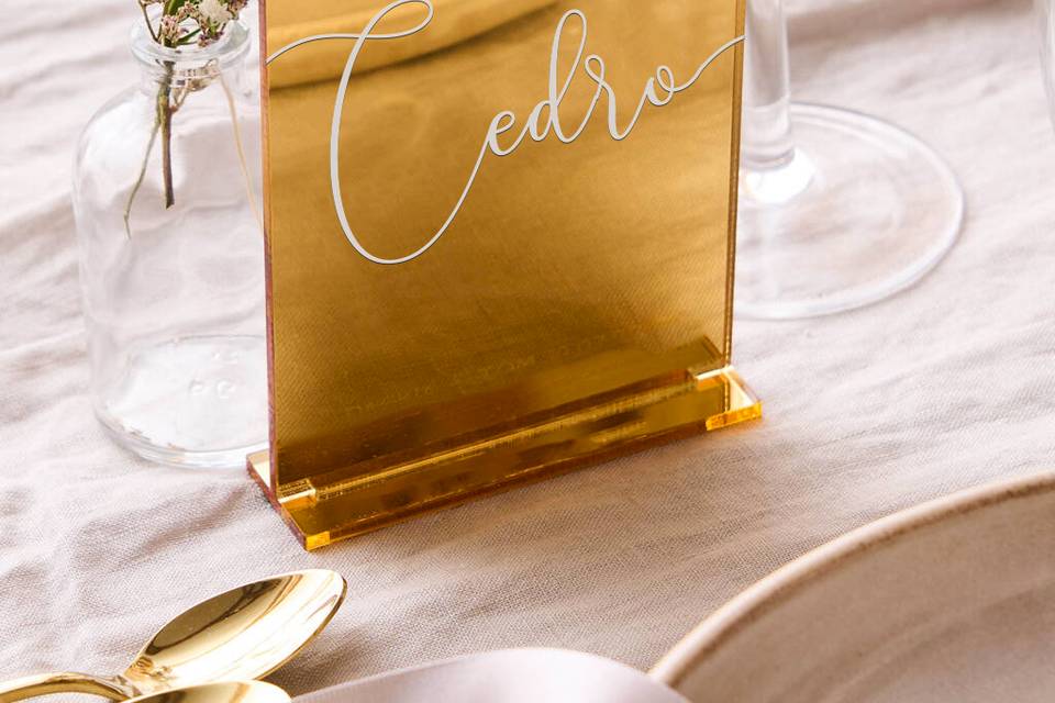 Segnatavolo oro specchiato