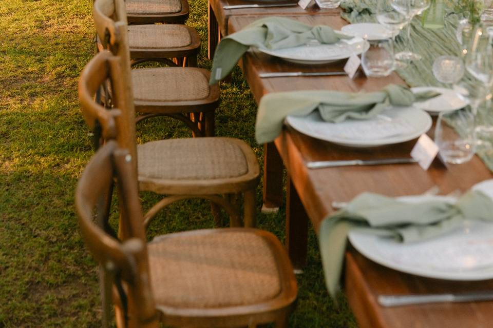 Cena country e verde salvia