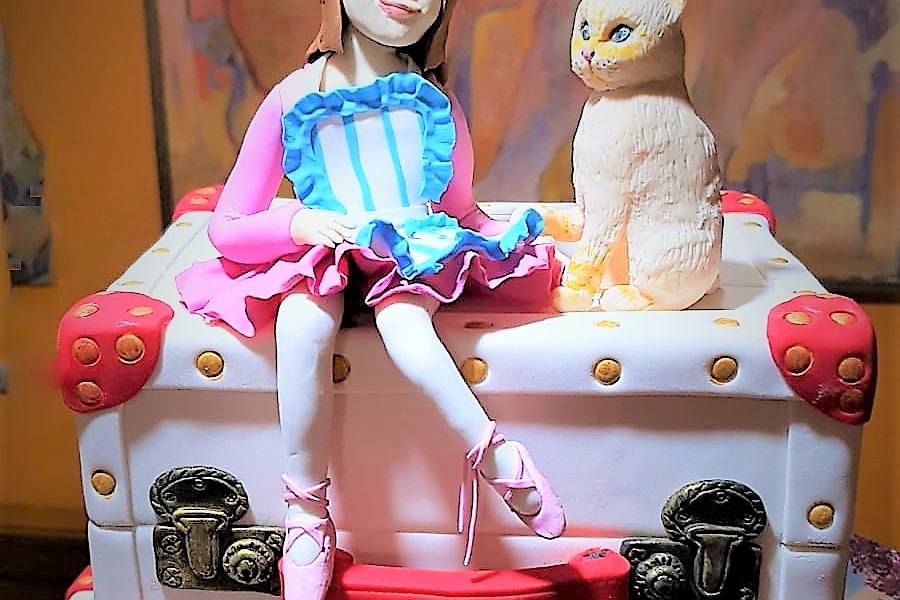 Cake topper figlia con gattino