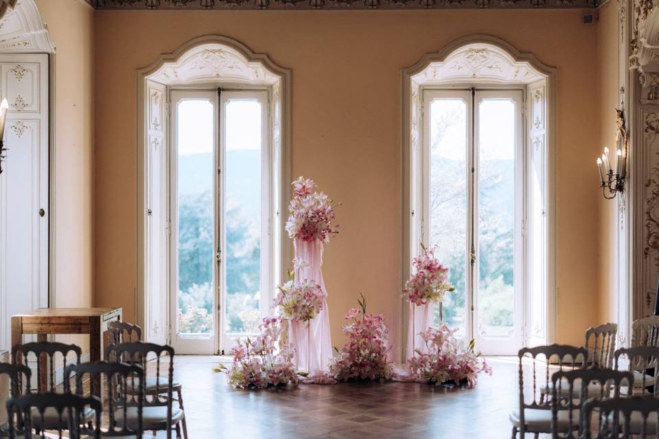 Flower set up for wedding
