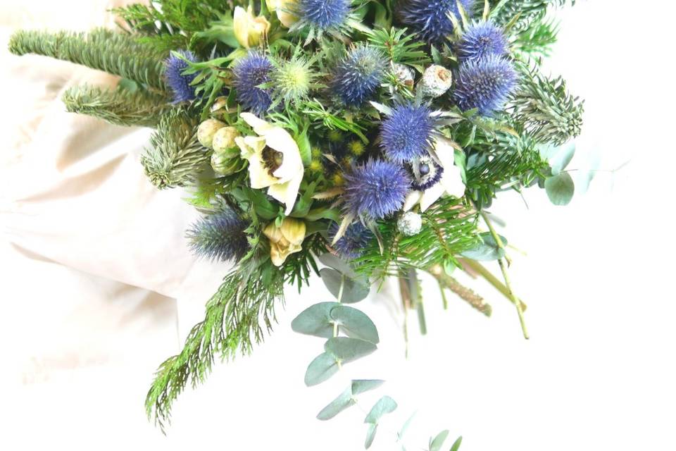 Bouquet invernale con eryngium