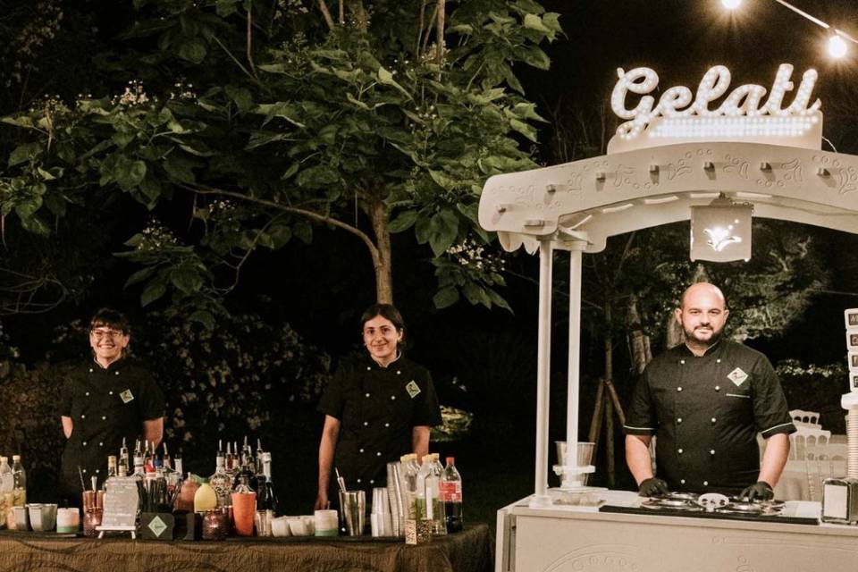 Carretto gelati e cocktail