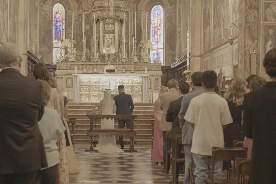 Inside church