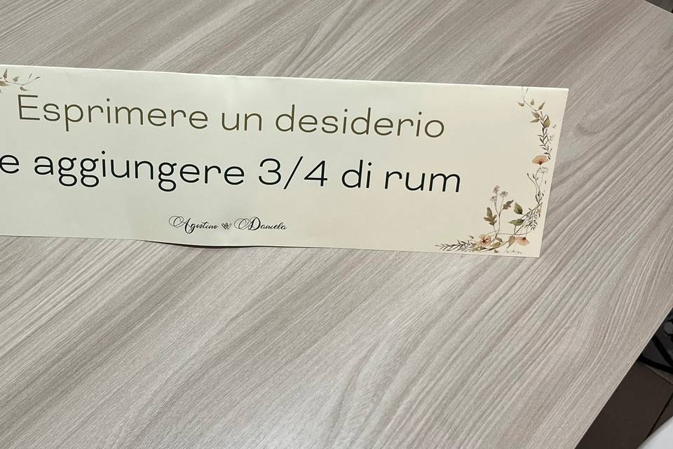 Cartello indicazioni tavolo