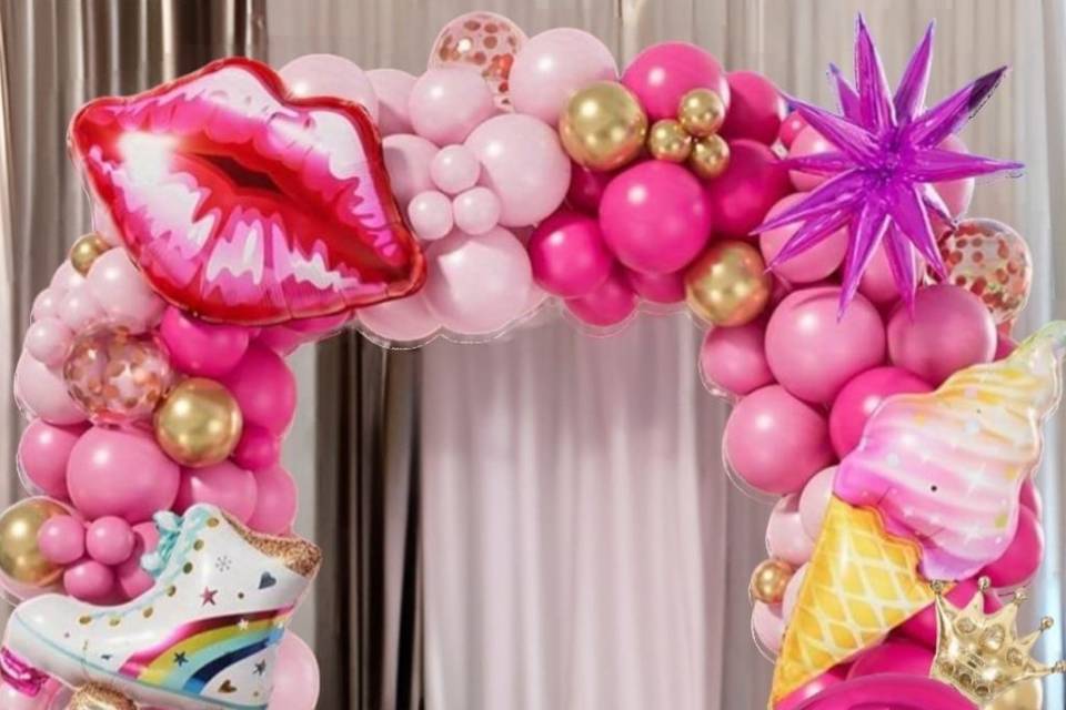 Arco di palloncini rosa