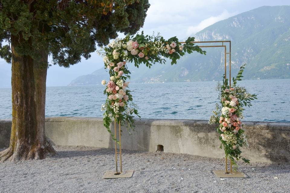 Wedding arch lake Como
