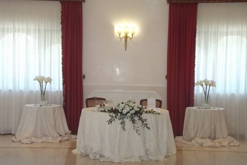 Sala diadema tavolo sposi