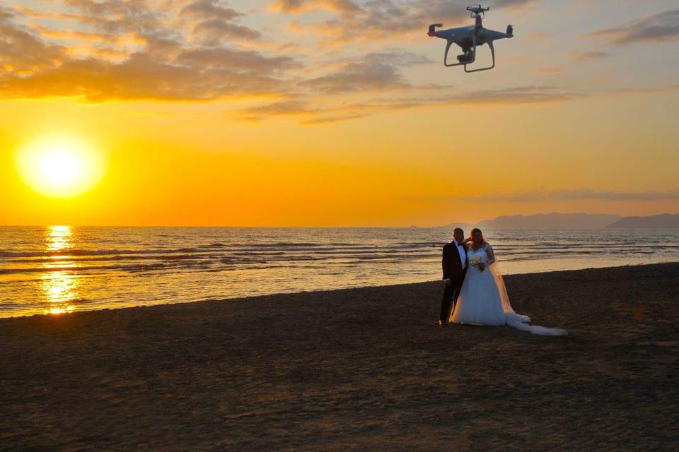 Tramonto e drone