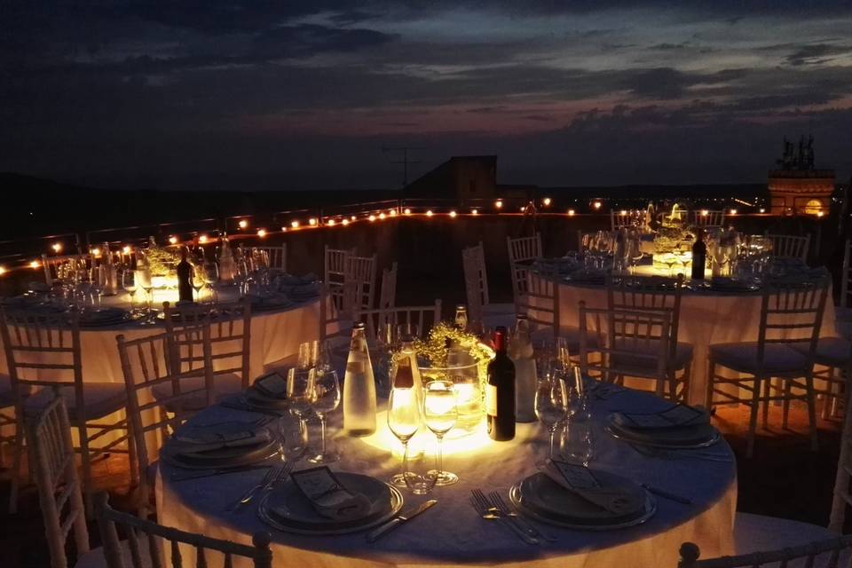 La cena in terrazza ovest