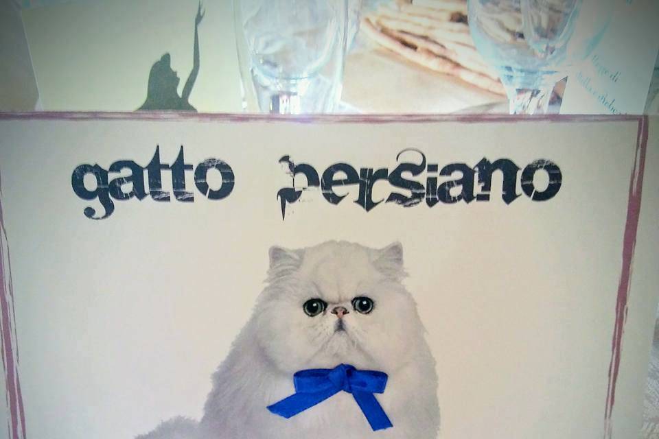 Segnatavolo tema gatto