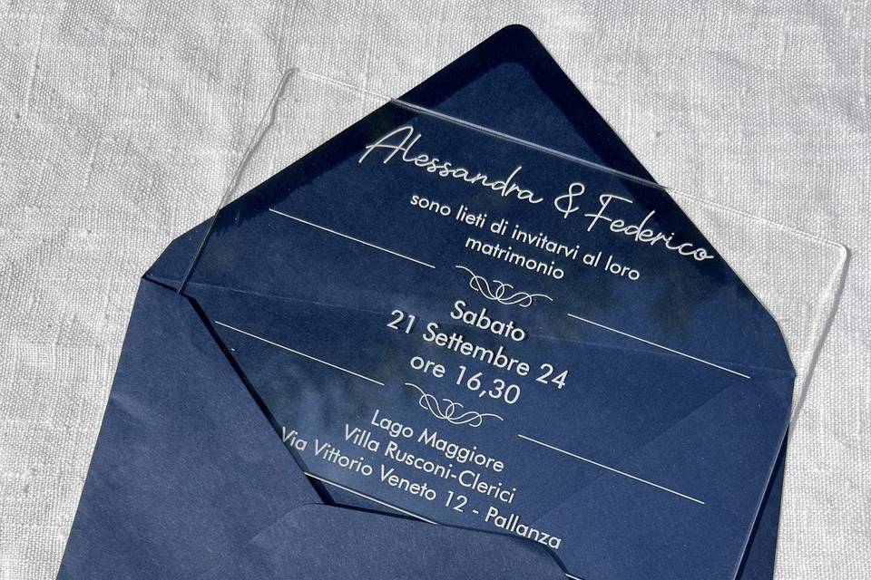 Partecipazioni su plexiglass