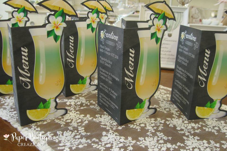 Menu tema Cocktail