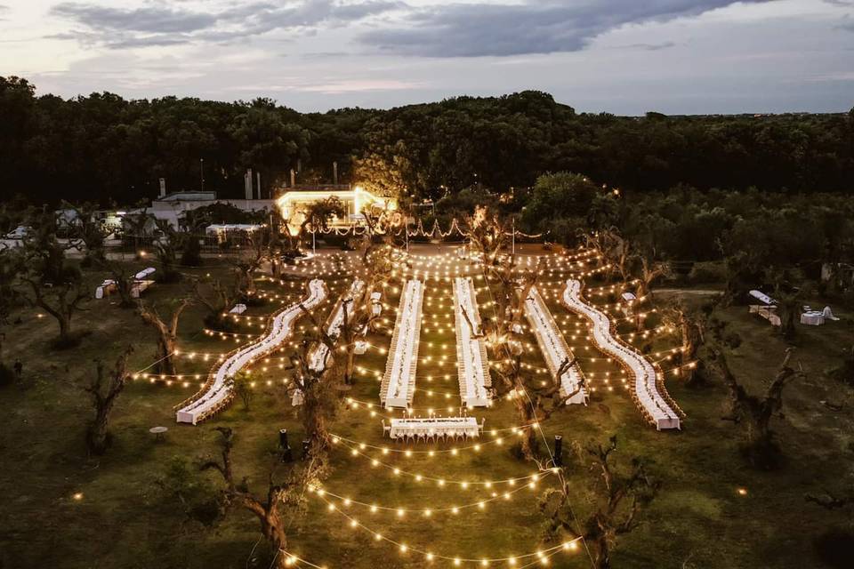 Drone wedding luminarie