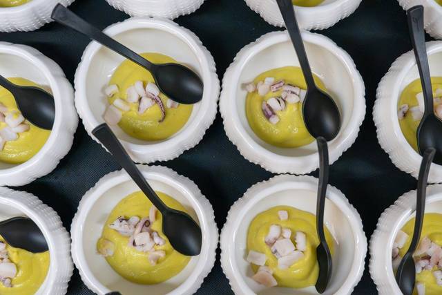 Crema di zucchine, calamari